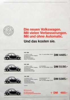 Volkswagen Modelprogram 1967 "Mit vielen Verbesserungen" Carbrochure (1527)